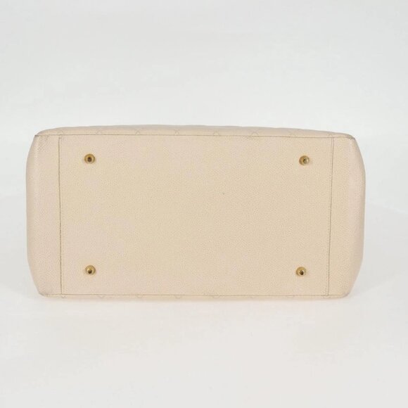 CHANEL Matelasse COCO Mark Chain Tote Bag Calf Skin Vanilla Gold CC Auth yk18012 - Picture 5 of 16